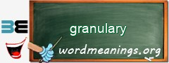 WordMeaning blackboard for granulary